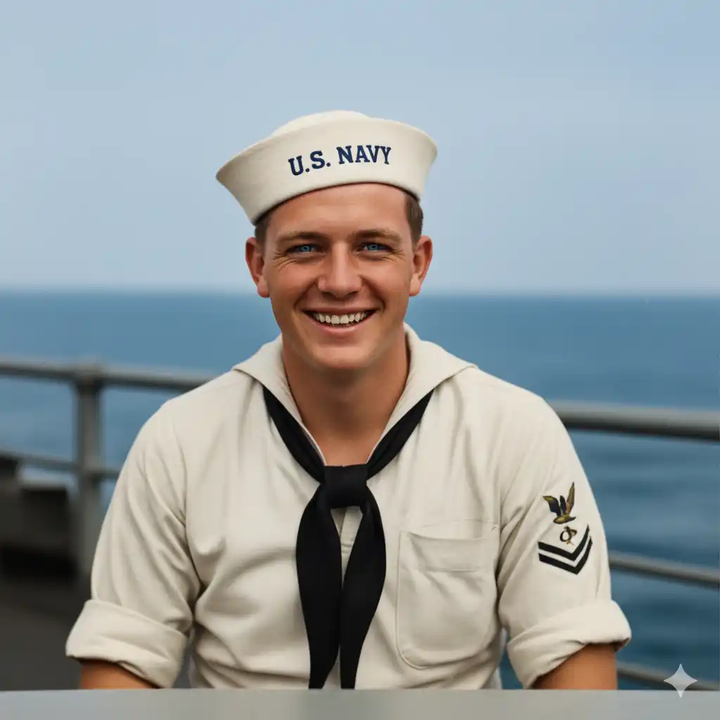 Restored sailor portrait